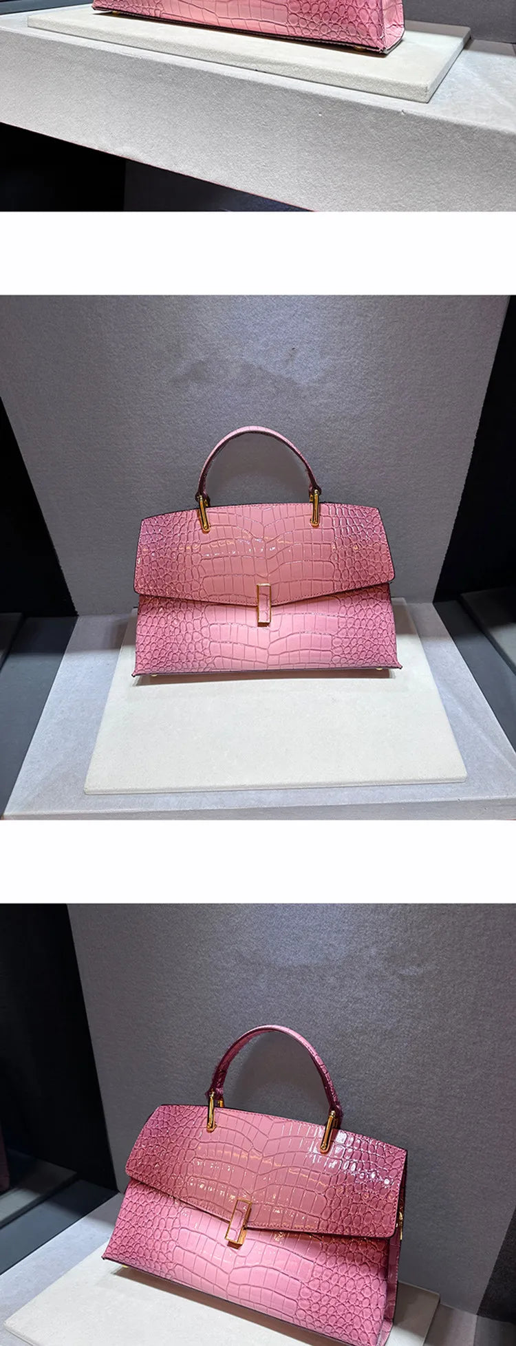 Crocodile Pattern Leather Women's Handbags Luxury Fashion Lady Shell Shoulder Crossbody Bag Top Handle Messenger Bags