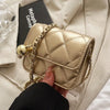 Simple And Versatile Texture Mini Bag With Gold Ball Chain Strap Shoulder Bag Crossbody Bag 	Purse Women's Bag