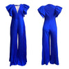 White Blue Yellow Red One-piece Short Sleeve Overalls For Women Pants Jumpsuit Wedding Evening Party Clothing Plus Size Bodysuit