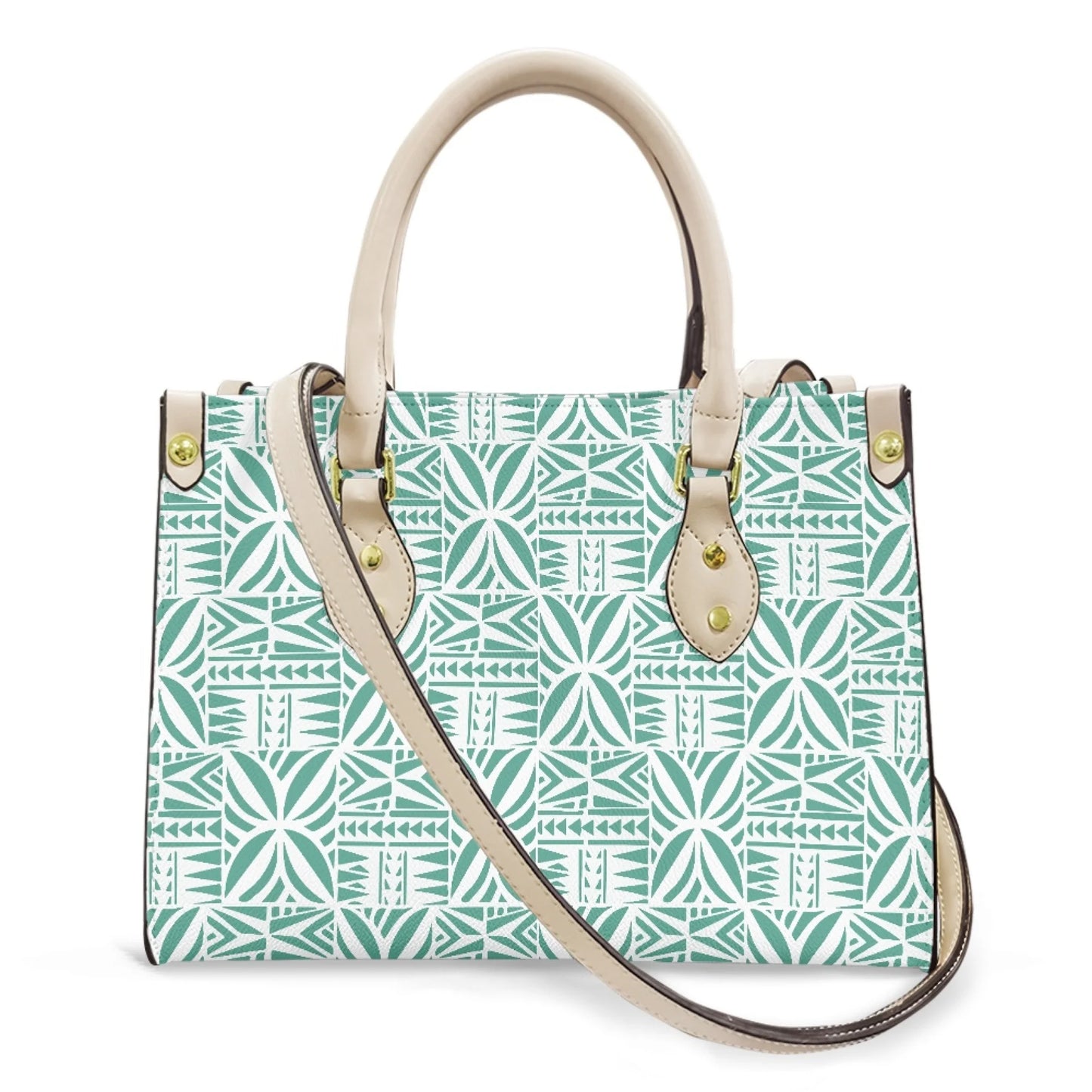 Women Pu Handbag Custom Wholesale Polynesian Tribal Floral Design Women Shoulder Bag Large Capacity Travel Temperament Women Bag