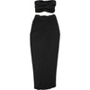 VEITCHE Summer Women Hollow Metal Buckle 2 Piece Skirt Sets Sexy Ruche Tops And Split Maxi Skirt Matching Clubwear Outfits
