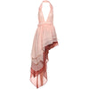 Weird Puss Tierred Tassel Dress Women Backless Sleeveless Halter Gradient Color Lace Pleated Sexy Beach Vacation Party Bodycon