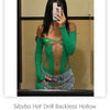 Sibybo Tassel Hollow Out  Overalls For Women Studded Diamond Strapless Backless Jeans Street Fashion Trend Jumpsuite Femme