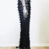 Cryptographic Fashion Tiered Mesh Sheer Flare Pants Rave Festival Outfits for Women Halloween Sexy Pants Streetwear Bottoms