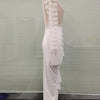 Sexy Dress Women Sleeveless Sequin Dresses O Neck Asymmetrical High Street Dance Wedding Prom Party Night Long Top Vestidos