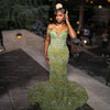 Gorgoues Green Prom Dresses 2025 Luxury Beading Mermaid Girl Party Dress Long  Aso Ebi Birthday Graduation Gowns Customized