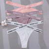 3PCS/Set Cross Strap G-String Cotton Panties Women Sexy High Waist Women's Panties FINETOO Letter Waisted Panty Lingerie M-XL