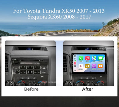 Android 14 For Toyota Tundra XK50 2007 - 2013 Sequoia XK60 2008 - 2017 Car Radio Multimedia Video Player Navigation Screen Auto