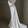 Chic Heavy Crystals White Evening Dress Mermaid Bridal Gowns Elegant Women Vestido De Festa De Casamento Abendkleider Customized