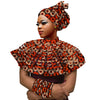 Ankara African Shawl Collar Women Multi Strands Net Necklace and 1 Headband and10 bracelets Handmade Jewelry SP159