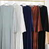 Clothes for Muslim Women Solid Robe Malay Turkey Dubai Zipper Cardigan Robe Fashion Simplicity Summer Dress Abayas for Women