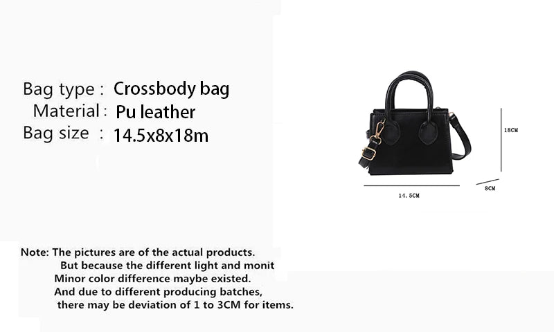 Yogodlns Vintage Mini Crossbody Bag Women PU Leather Small Messenger Bag Elegant Shoulder Bag Designer Handbag Casual Lady Purse