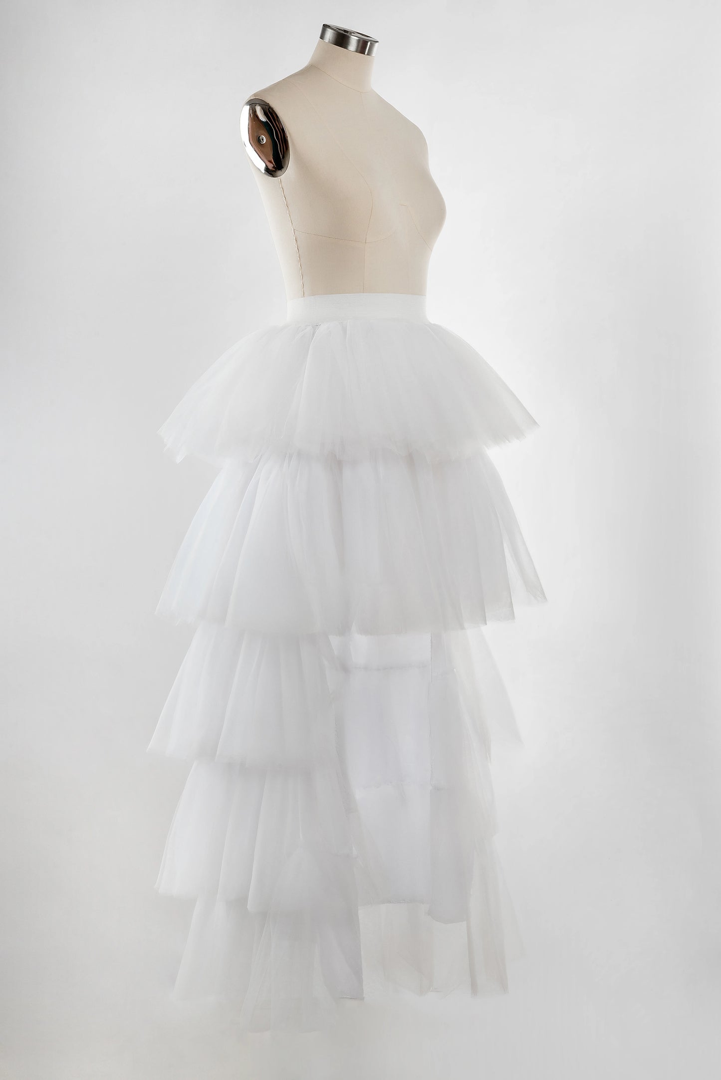 Women Tiered Short Skirts Fluffy Tulle Multi-layer High-Low Petticoat A Line Elastic Waist Underskirt Carnival Party Tutu Skirts