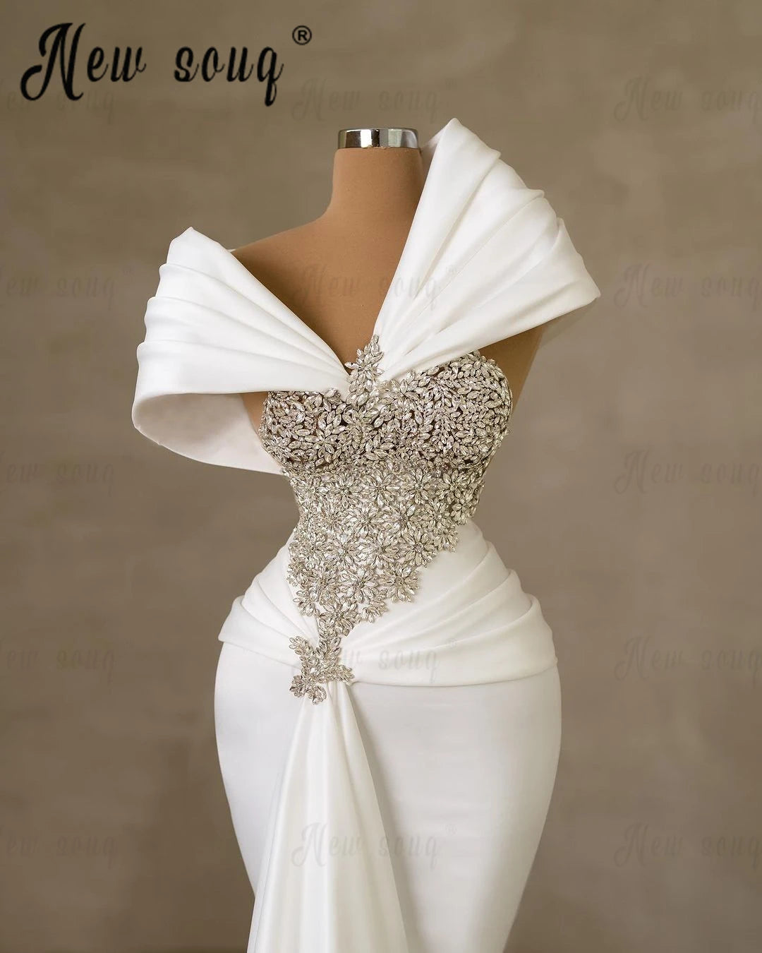 3 Designs Formal Evening Dress Heavy Customized Silver Crystals Beading Prom Gown Elegant Wedding Party Dresses Vestido De Noiva