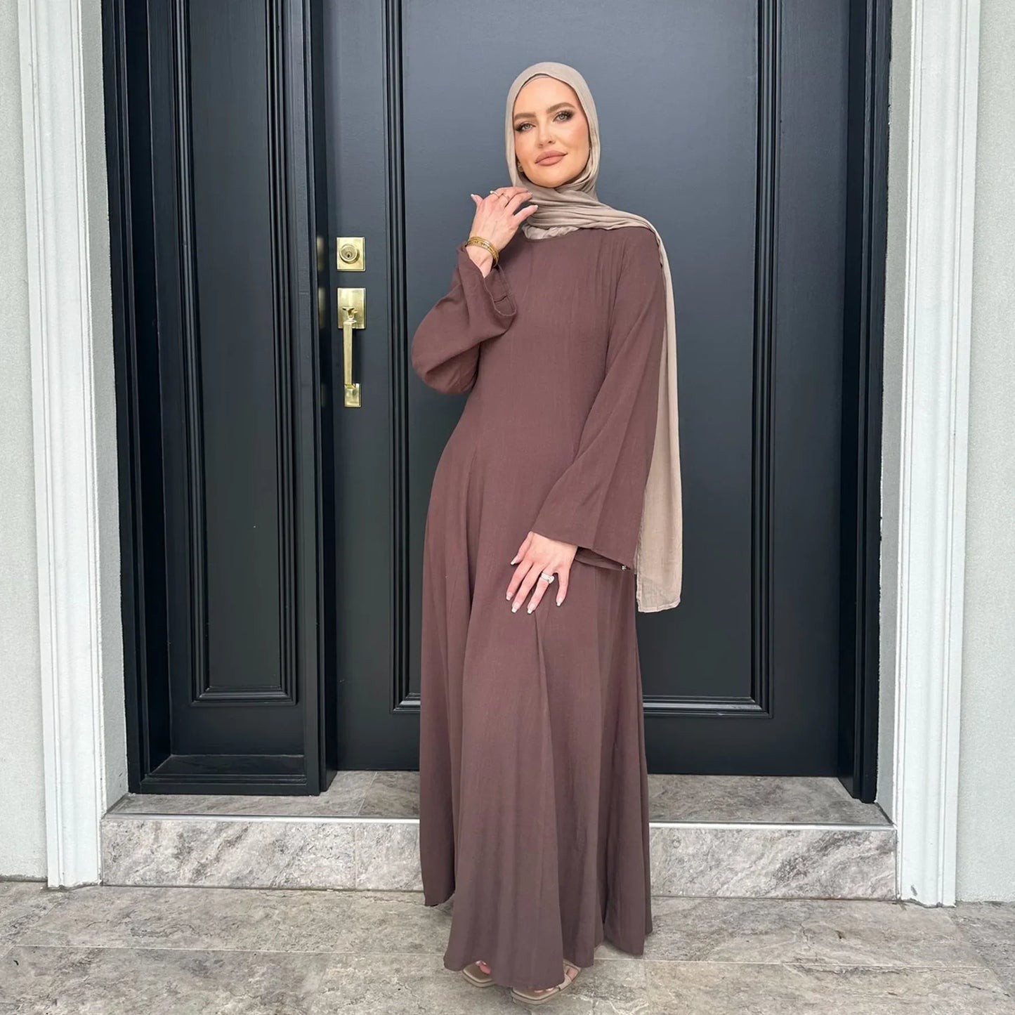 Clothes for Muslim Women Solid Robe Malay Turkey Dubai Zipper Cardigan Robe Fashion Simplicity Summer Dress Abayas for Women