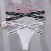 3PCS/Set Cross Strap G-String Cotton Panties Women Sexy High Waist Women's Panties FINETOO Letter Waisted Panty Lingerie M-XL