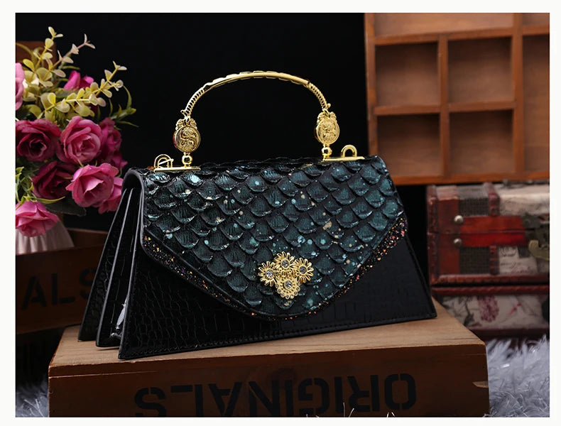 Leather Women's Bag 2025 New Fashion Snake-print Cowhide Small Handbags Shoulder Crossbody Bags Lady Party Messenger Shell Bags