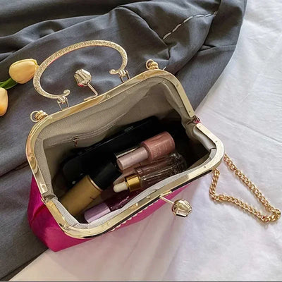 2024 Luxury Women Gold Green Chain Messenger Bags PU Leather Shoulder Bags Shell Clip Designer Handbag And Purse Wedding Clutch