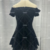 Black French Vintage Elegant Design Woman Dress Gothic Off Shoulder Retro Mini Dress Female Fairy Birthday Party Chic Outfits