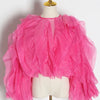 TWOTWINSTYLE Elegant Patchwork Ruffles Chiffon Blouses Women O Neck Lantern Long Sleeve Loose Shirt Female Clothing Fashion
