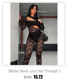 Sibybo Tassel Hollow Out  Overalls For Women Studded Diamond Strapless Backless Jeans Street Fashion Trend Jumpsuite Femme