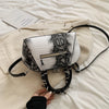MOODS Designer Luxury Bags For Women Crocodile Pattern Top-handle Shell Bag With Snake Hardware Wild Shoulder Crossbody Handbags