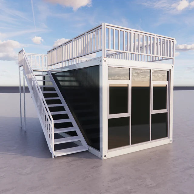 40ft Two Layers Triangle Roof Outdoor Terrace Modern Module Premade Hotel Style Apartment House 20ft Tiny House For Sale