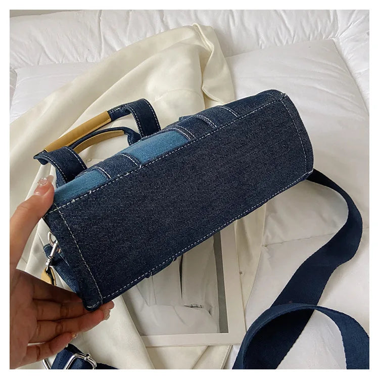 New Fashion Women's Tote Bag Trend Brand Denim Embroidery Crossbody Bag Classic Elegant Shoulder Bag Designer Luxury Handbag