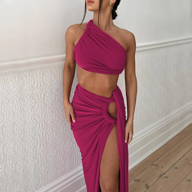 Dulzura Women 2024 Summer Tank Tops Long Skirts Party Club Vacation Two Piece Matching Sets Outfits Wholesale Items For Business