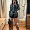 Butterfly Stylish Tied Long Sleeves Top Denim Shirt