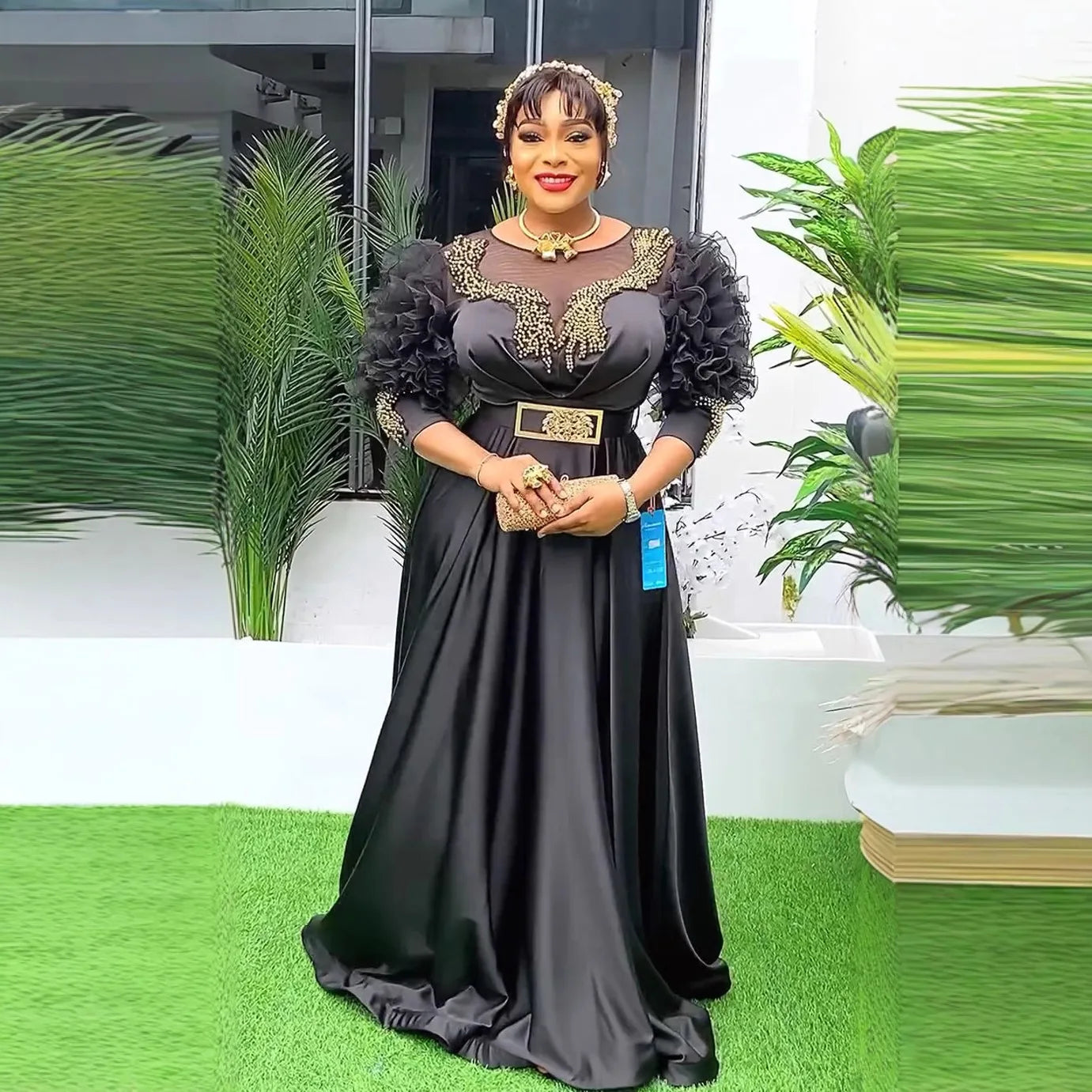 African Dresses for Women 2025 New Fashion Plus Size Sequin Evening Party Long Dress Dashiki Ankara Outfits Robe African Clothes
