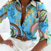 Elegant Women Blouse 2023 Spring and Autumn Temperament Top Long Sleeve Stripe Print Office Slim Fit Pocket Shirt