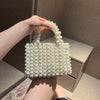 Noble Crystal Beaded Evening Bag Wedding Clutch with Pearl Chain New handmade Pearl chain shoulder bag Handbag evening dress bag