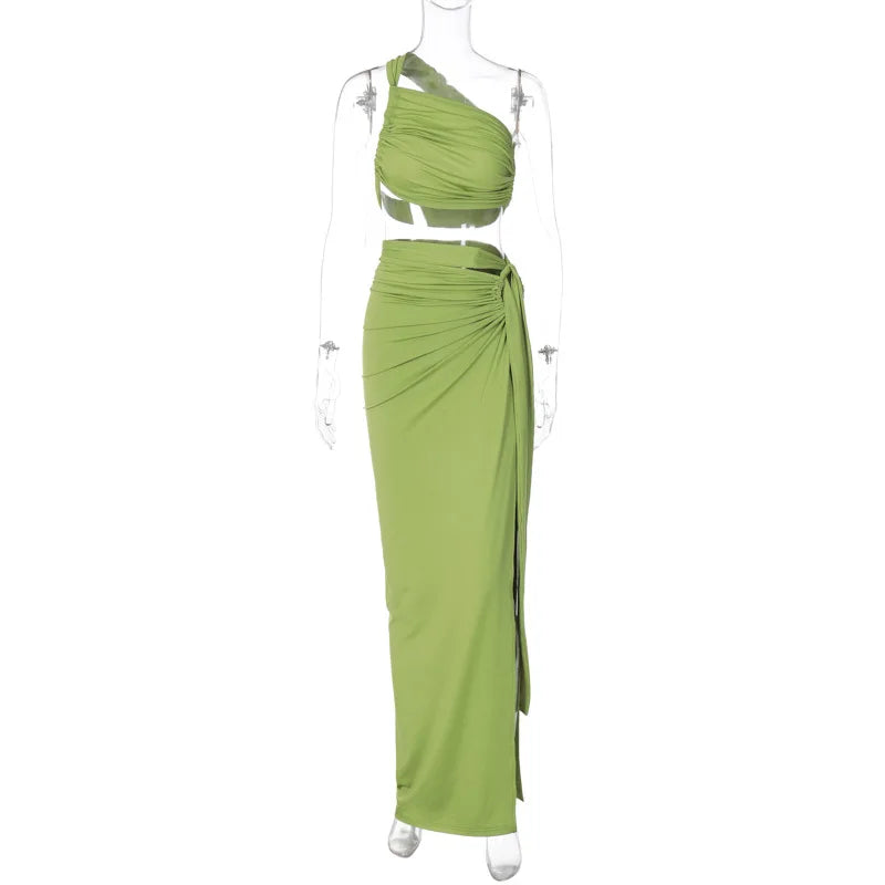 Dulzura Women 2024 Summer Tank Tops Long Skirts Party Club Vacation Two Piece Matching Sets Outfits Wholesale Items For Business