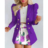 2024 Autumn Winter Women Two Piece Blazer Suit Elegant Office Lady Long Sleeve One Button Coat Jacket Shorts Set Outfits