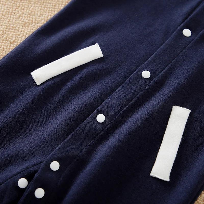 Baby Long Sleeved Jumpsuit Spring And Autumn Boys And Girls Baseball Suit Letter Embroidered Cotton Soft 0-18m One Piece Set - MAGUSTA BEAUTY