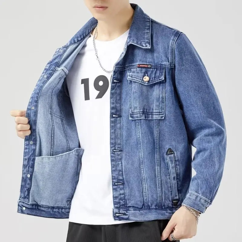 2022 Autumn and Winter New Men's Classic Fashion All-Match Denim Jacket Men's Fleece Thickening Warm High-Quality Jacket S-5XL