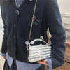 Leopard handle Luxury Gold Silver Party Evening Bag For Women Chain Clutch Handbags And Purses Mini Crossbody Shoulder Phone Bag