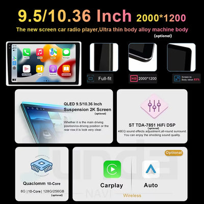Android 14 Car Radio Multimedia Player For Jeep Compass Grand Cherokee Wrangler Chrysler Sebring Town Country Dodge Charger QLED