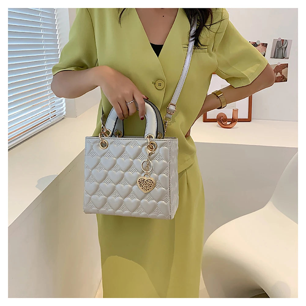 Red Love Patent Leather Bright Surface Handbag High-end Design Sense Wedding Bag Women's New Fashion All-matching Crossbody Bag
