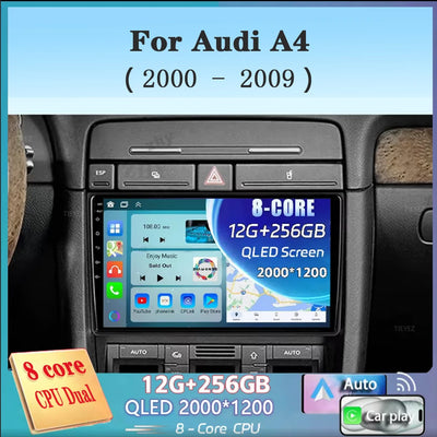 Android 14 For Audi A4 II 2 B6 III 3 B7 2000 - 2009 S4 2002 - 2008 RS4 2005 - 2009 Car Radio Multimedia Video Player Navigation