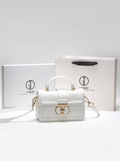 Luxury Designer Bags with High Quality Alligator Printing Leather and Delicate Metal Design Women's Portable Shoulder Bag