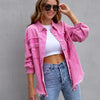 2023 Holes Raw-edges Denim Jacket Women Spring Autumn Shirt Style Jeancoat Casual Top Rose-Red Orange Purple Outerwear Lady Coat