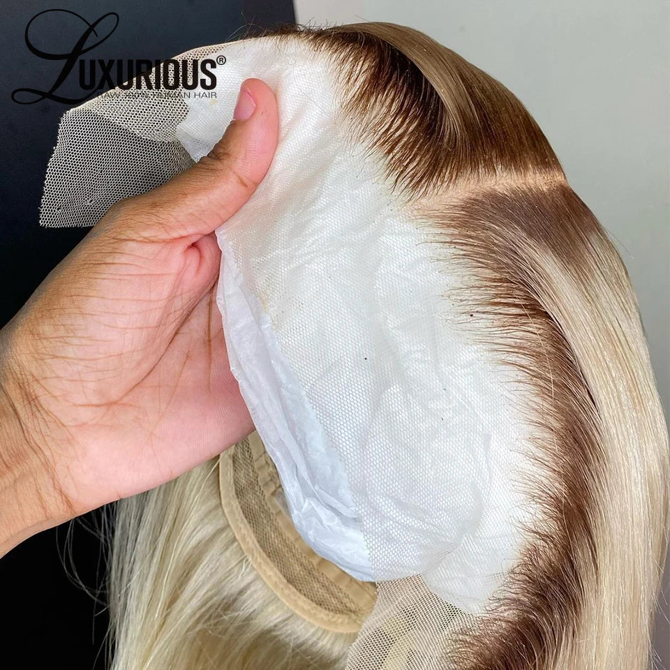 200 Density 13x6 Ombre Blonde Bob Lace Front Wig Human Hair 13x4 Transparent Short Wigs Cheap Straight Brazilian Hair For Women