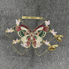 YOUR BUMP CURVE Sexy Woman Crystal Chain Butterfly Embroidery Sleeveless Backless Adjustable Ultra Short Top Music Prom