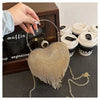 Rhinestone Evening Bag Heart Pattern Silver Handbag Womens Diamond Tassel Banquet Clutch And Purse Wedding Bridal Prom Wallets