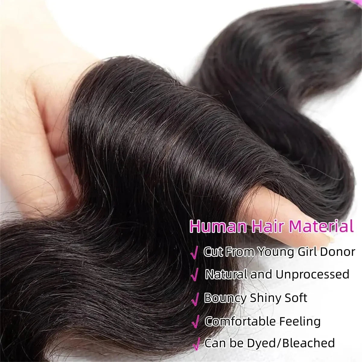 12A Brazilian Body Wave Bundles 100% Unprocessed Virgin Hair Body Wave 3 Bundles Human Hair Weave Bundles Deals Natural Black