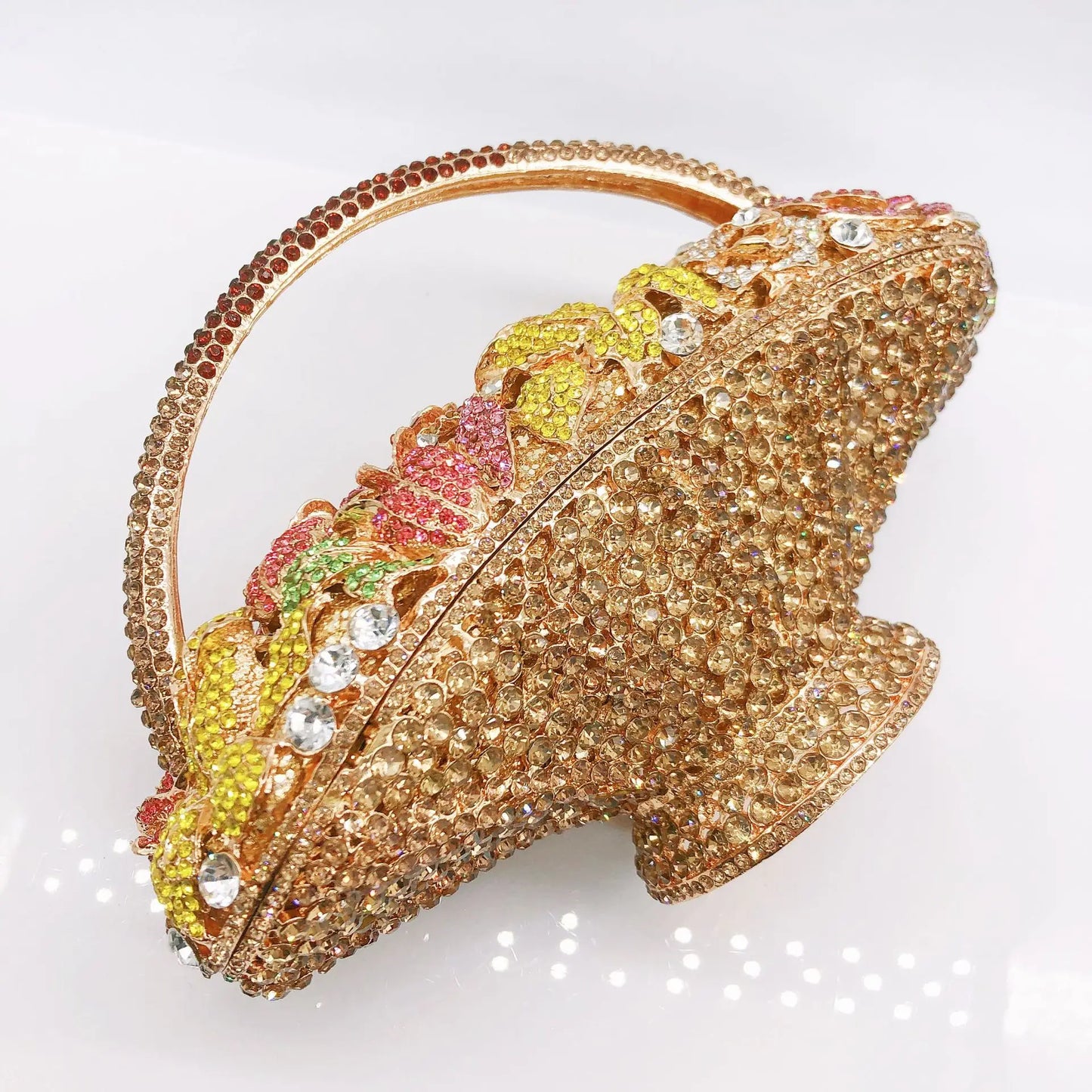 The New Diamond-Encrusted Dinner Baskets Bag Women's Handbag Cross-Body Evening Clutch Flower Elegant Bags Vintage Crystal Bags