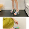 Aneikeh 2025 New Fashion Open Toe Platform High Heel Women Summer Mules Slip-On Outdoor Slippers Sandals Size 35-42 Silver Gold