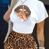2022 Summer Women's Casual Fashionraglan Sleeve Tie Dye Top + Pants Two Piece Camo Pants Leopard Print Tow Piece Set Ladies Suit
